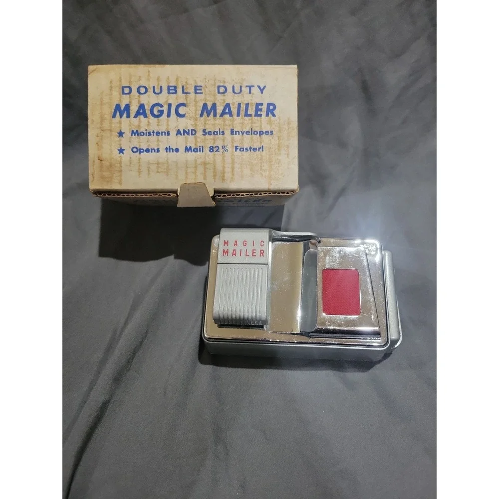 Vintage Desco Double Duty Magic Mailer Moistens And Seals Envelopes Opens Mail